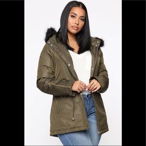 Fashion Nova One to Watch Anorak Jacket Olive Green Size Small